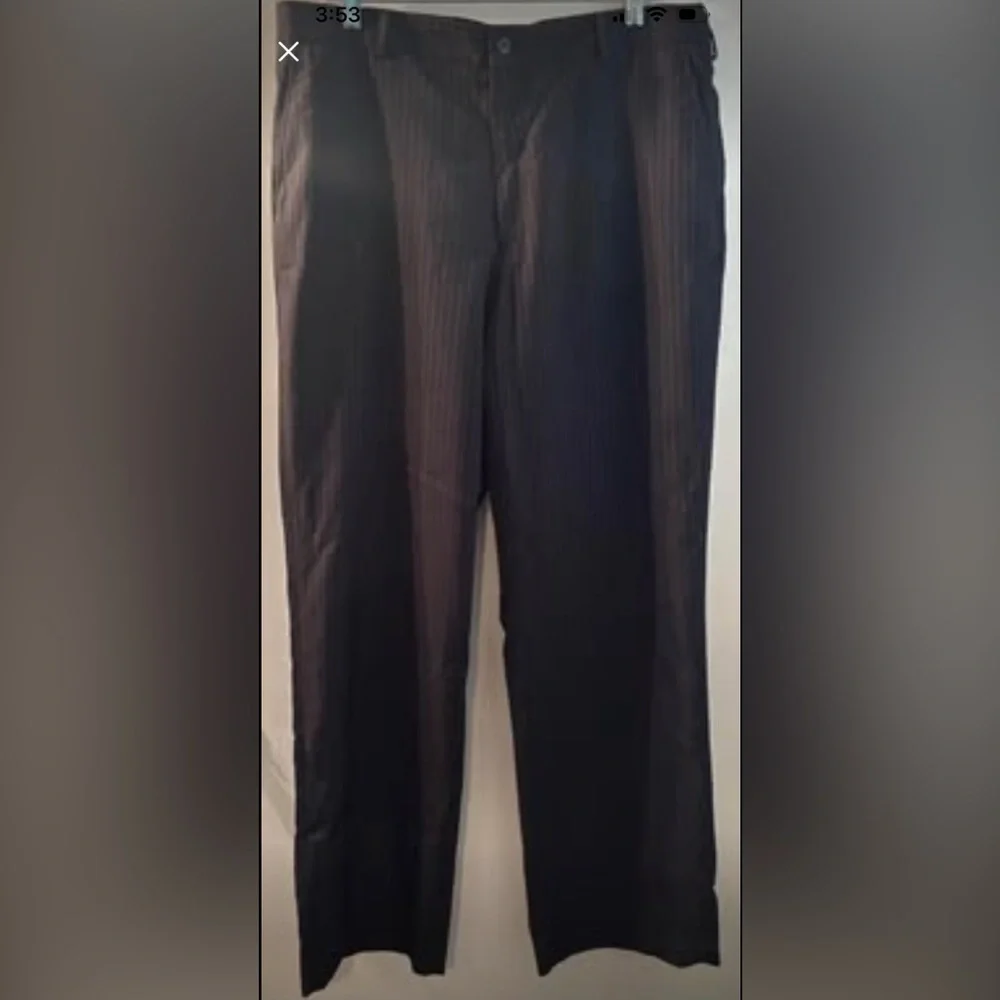 Men’s Perry Ellis Black Pinstripe Trousers Size 36”X32”